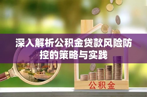 颍上深入解析公积金贷款风险防控的策略与实践